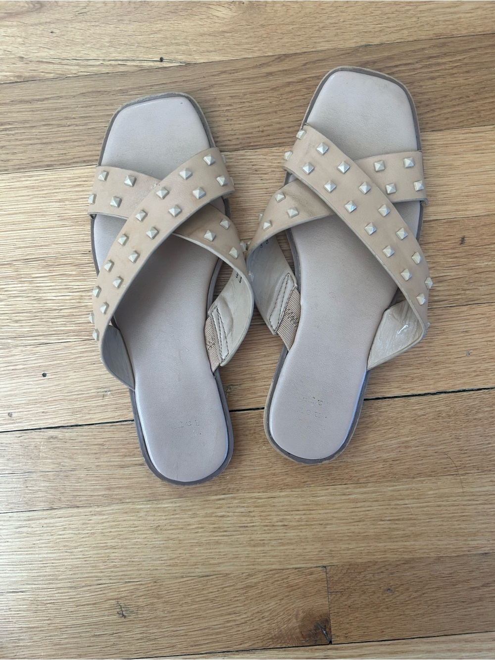 a new day Nude Studded Crisscross Slide Sandals